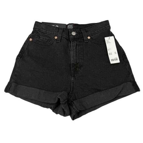 Bdg UO Mom High-Rise Denim Short Black Women's Size 24 - Picture 2 of 5